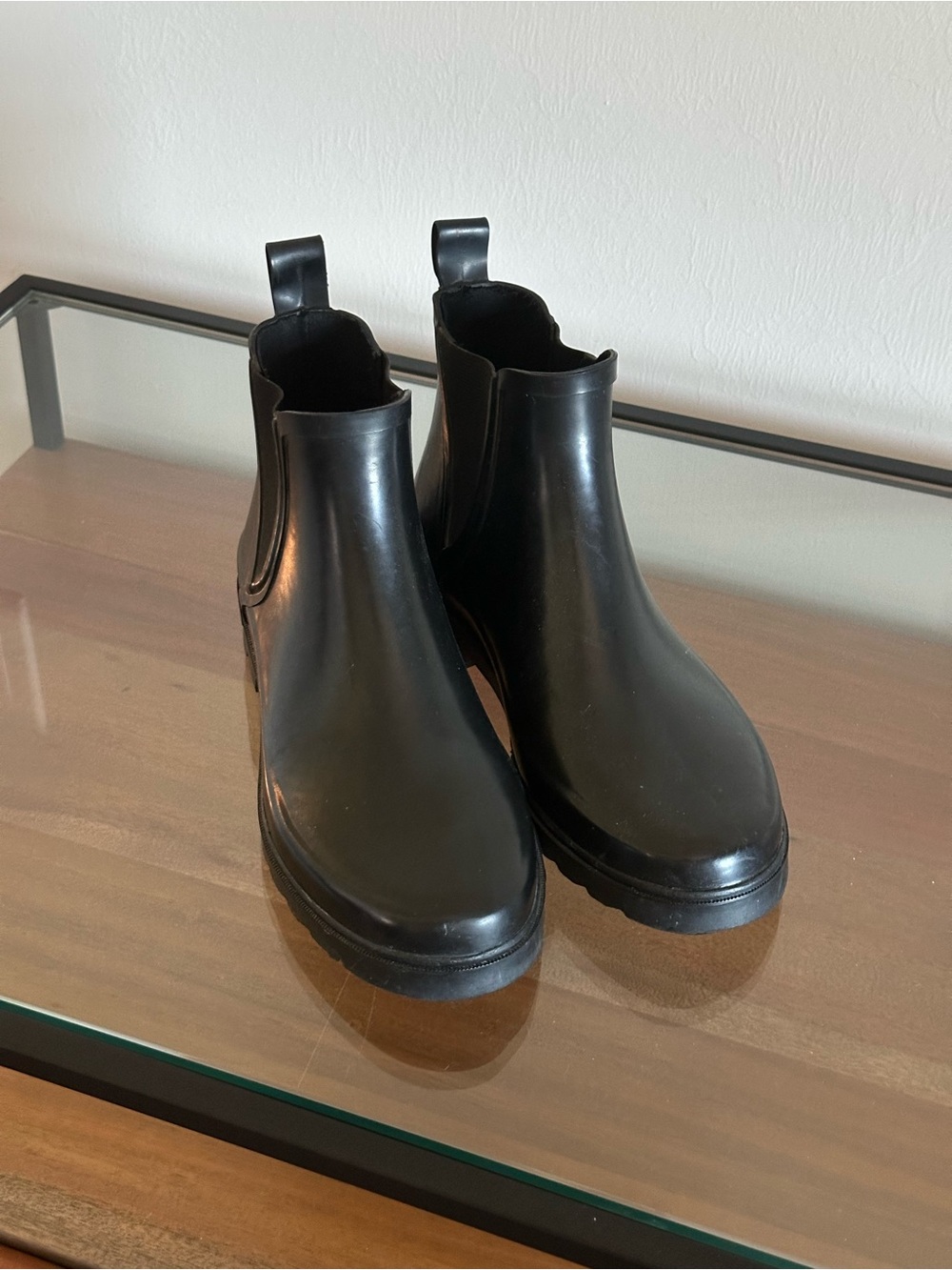 Polo Sport Ralph Lauren Women’s Black Rubber Chelsea Rain Boots Size 9B - Picture 2 of 8